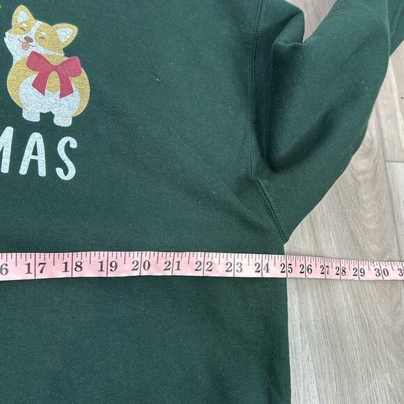 Gildan Green Merry Corgmas holiday ugly sweater plus size 2XL - Picture 5 of 5